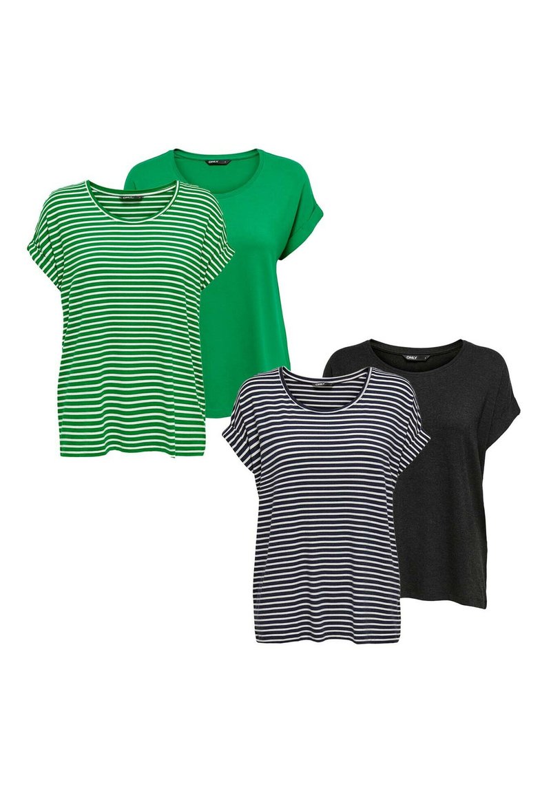 ONLY MOSTER 4 PACK - T-shirt basic - jolly green night sky