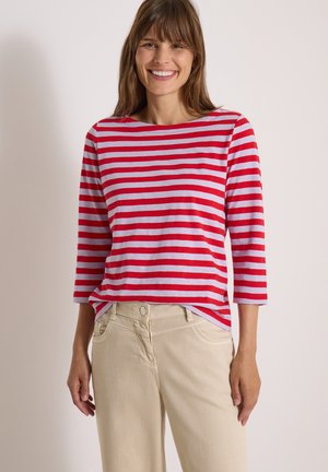 Cecil, BASIC SHIRT MIT BOAT NECK UND STREIFEN - Maglietta a manica lunga - signal red