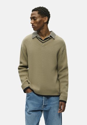 WOOD WOOD COBEK V-NECK  - Strickpullover - fallen rock