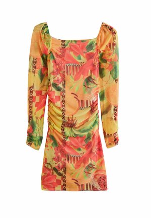 KEW COLLECTION SQUARE NECK TALL - Kotelomekko - yellow tropical print