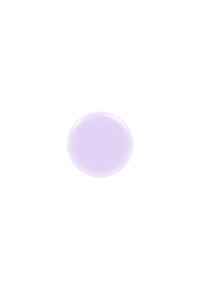 Goutte de peinture lilas ronde et brillante, avec une texture lisse, apparaissant semi-transparente sur un fond blanc.