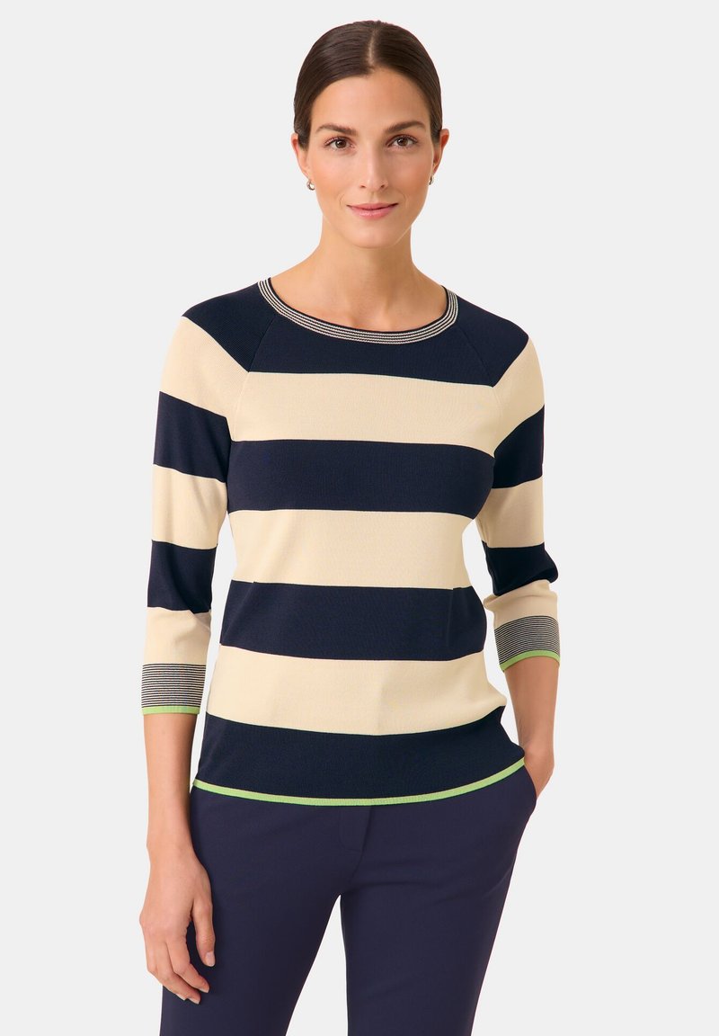 Gerry Weber GESTREIFTER 3/4 ARM - Jumper - stripe sandshell night sky