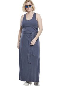 Urban Classics Curvy LADIES LONG RACER BACK DRESS - Maksi suknelė - vintageblue