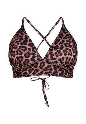 Zizzi GEBLÜMTES MIT BINDEVERSCHLUSS - Bikiniöverdel - leopard aop