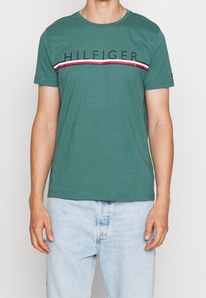 T-shirt med print - mottled teal