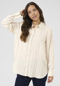 Cream VENEA JOA - Button-down blouse - birch stripe