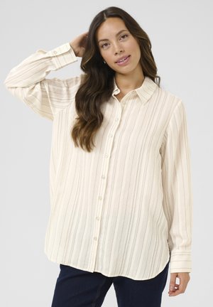 Cream VENEA JOA - Button-down blouse - birch stripe