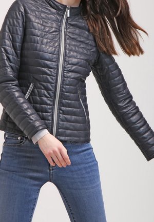 Leren jas - dark blue