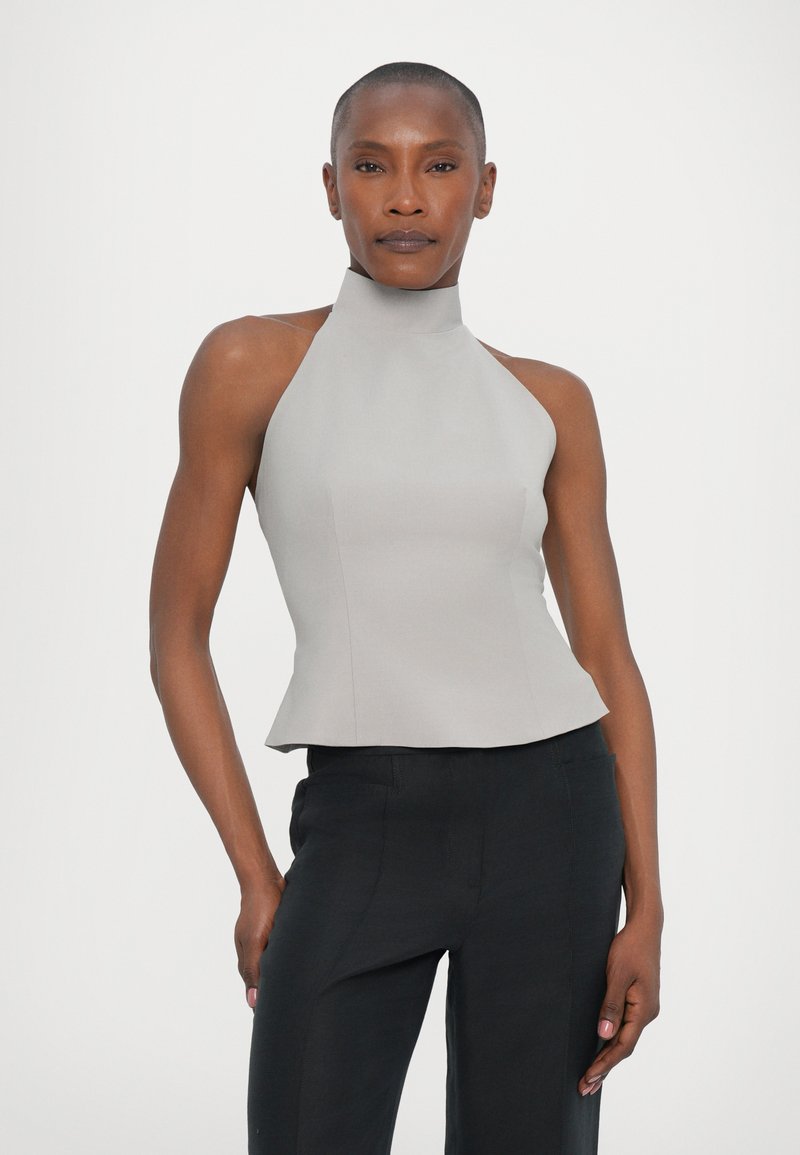 Haut Décolleté Halterneck Gris Et Argent - Taille 8 Occasion Très Bon état