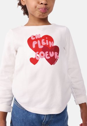 Petit Bateau, CHILDREN'S LONG-SLEEVED HEART-PATTERNED T-SHIRT - T-shirt à manches longues - marshmallow