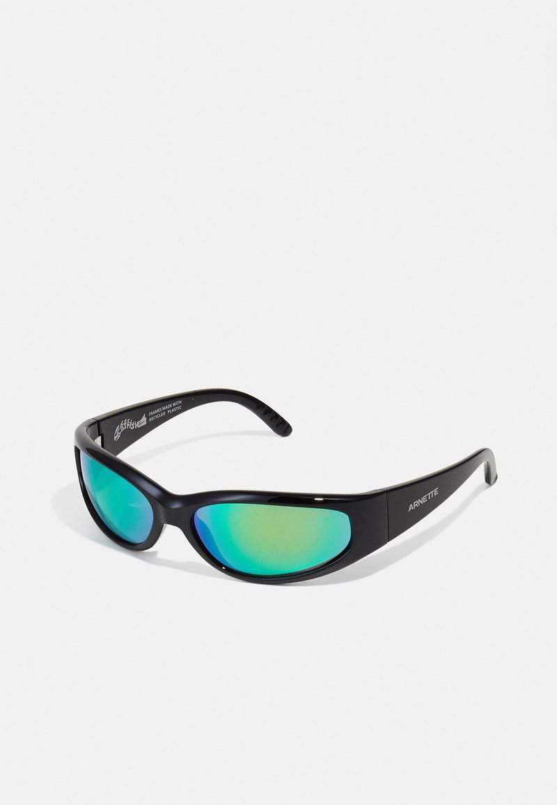 Arnette CATFISH - Saulesbrilles - black/green mirror green