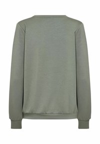 Lichtgroene sweatshirt met een ronde hals, lange mouwen en geribde boorden. Soepele textuur, minimalistisch ontwerp en effen kleur.