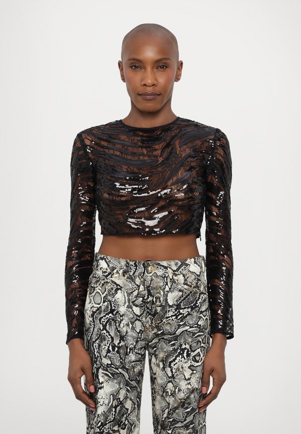 CROP PAILLETTES TIGER - Long sleeved top