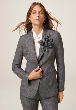 CHECK CON SPILLA - Blazer - grigio