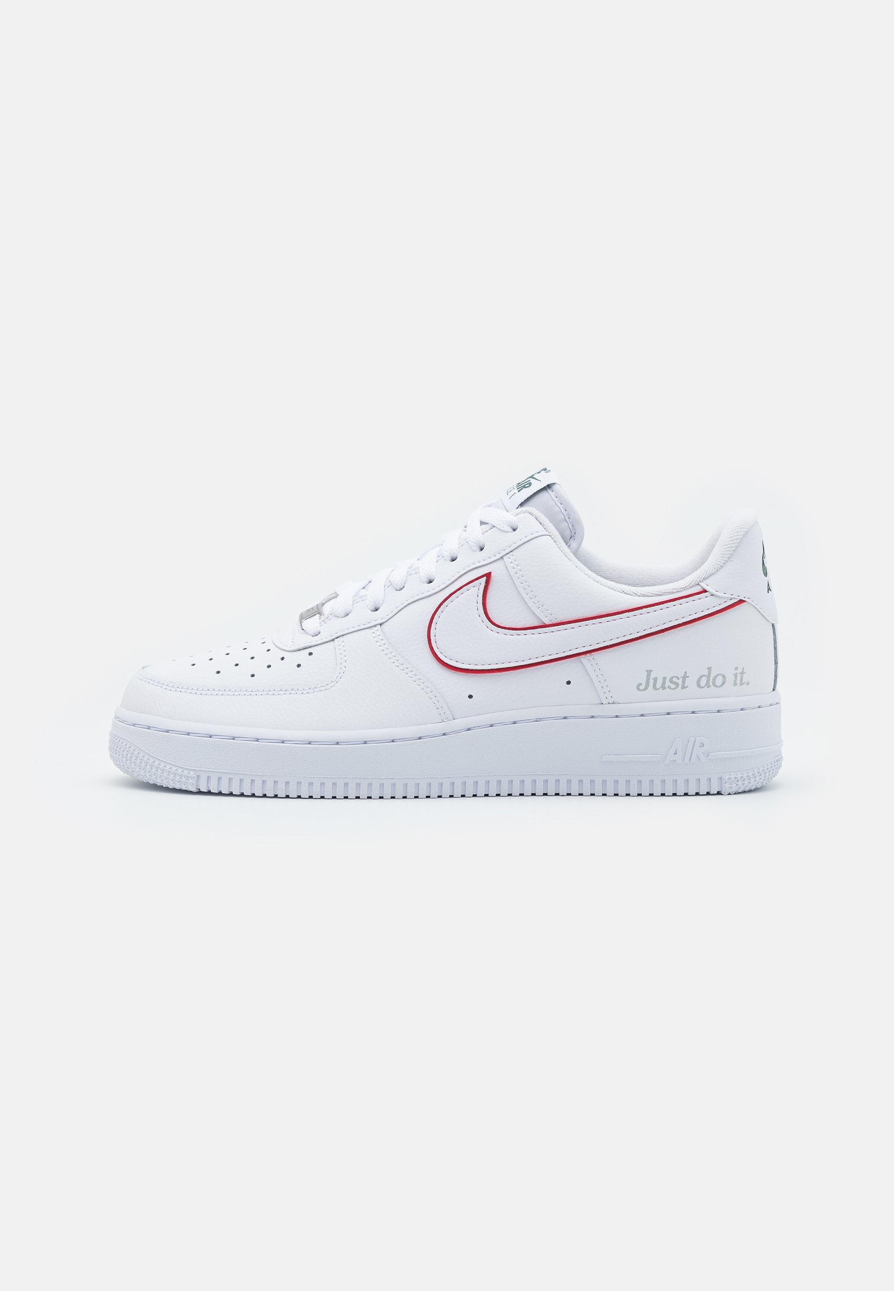 Nike Sportswear AIR FORCE 1 JUST DO IT - - white/university red/noble green/metallic silver/blanco - Zalando.es