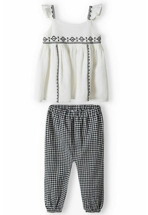 2 PCS SET - Träningsbyxor - white/dark grey