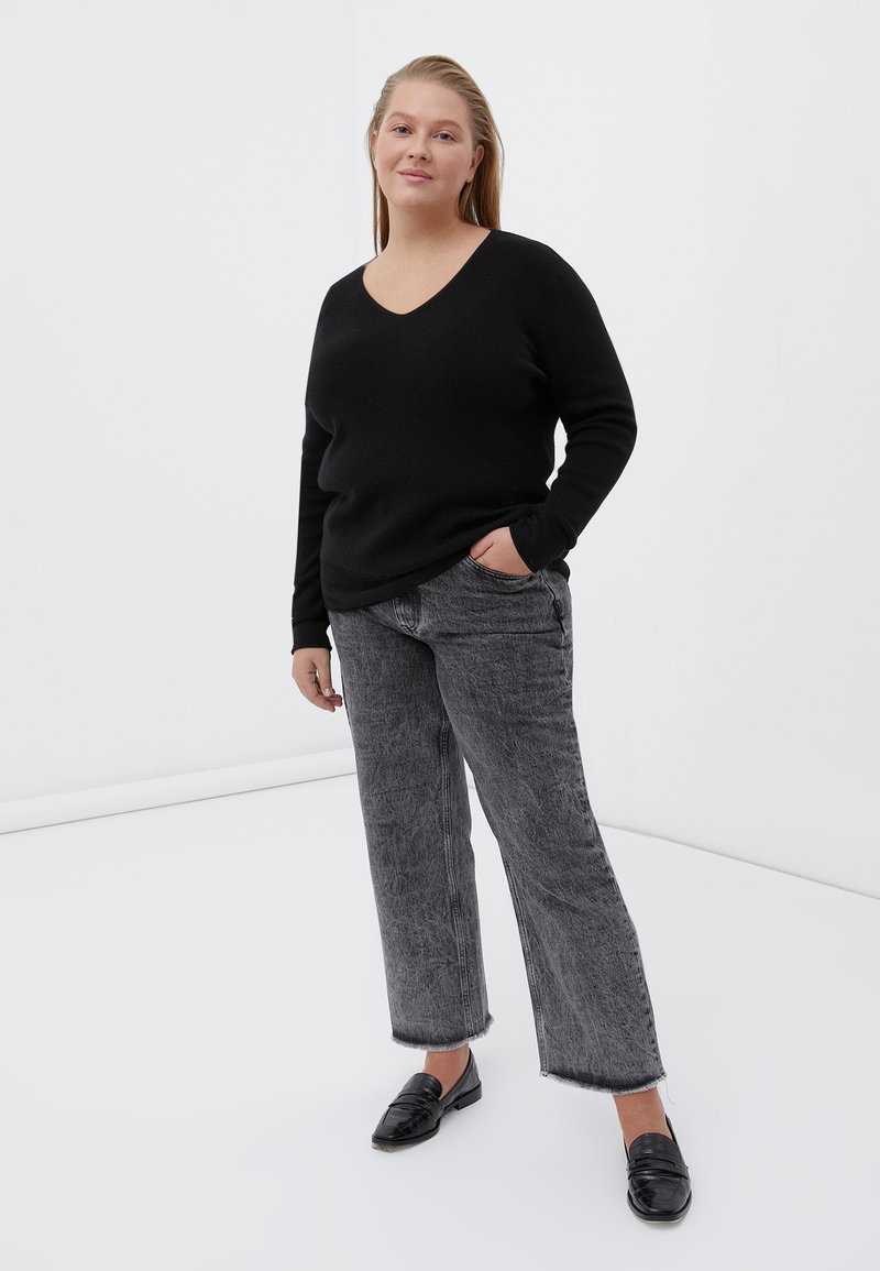Damen Strickjacken | Finn Flare LANGARM Strickpullover black/schwarz - EP71241 Damen Strickjacken | Finn Flare LANGARM Strickpullover black/schwarz - EP71241