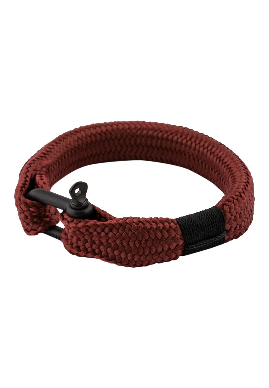 Akitsune Fides Armband van echt leer, roestvrij stalen damesarmband voor heren, 18, Roestvrij staal