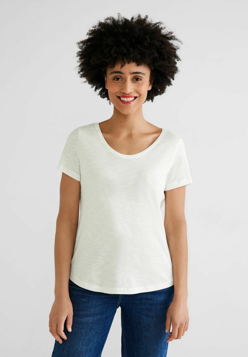 Street One T-shirt in linnen look voor dames in Paars