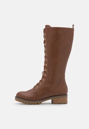 Anna Field Wide Fit by Zalando Snørestøvler - cognac