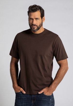 JP1880 MOTIV AUF DER BRUST,RUNDHALSAUSSCHNITT - T-shirt basic - mahagonibraun