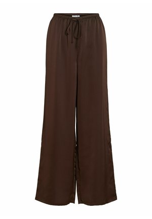 VILA, TROUSERS VIELLETTE WIDE-LEG - Pantalon classique - coffee bean