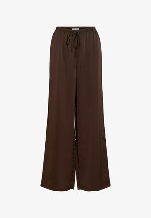 VILA, TROUSERS VIELLETTE WIDE-LEG - Pantalon classique - coffee bean