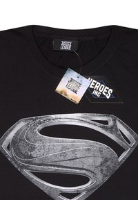 Henry Tiger DC JUSTICE LEAGUE MOVIE SUPERMAN LOGO - Triko s potiskem - black