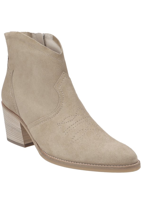 Cowboy/biker ankle boot - beige3