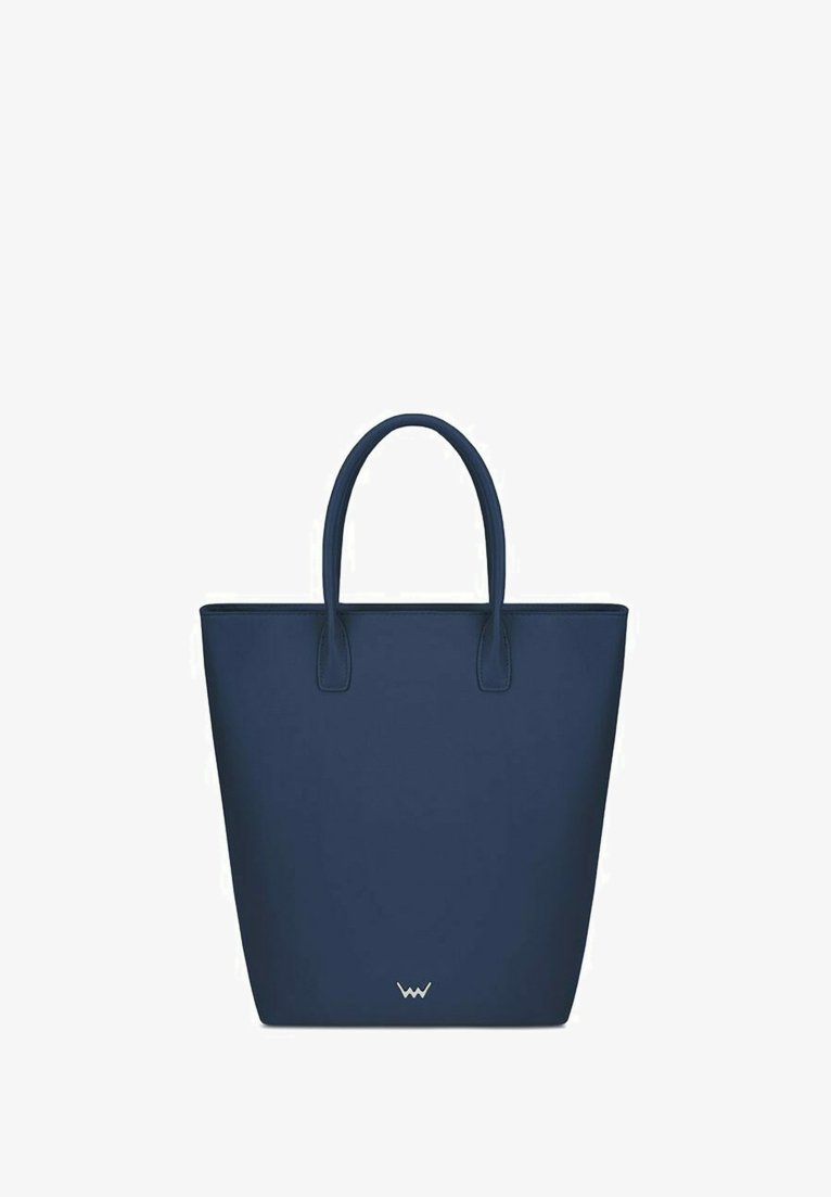 Navyblauer Shopper aus synthetischem Material, mit zwei Griffen und einem minimalistischen Design ohne zusätzliche Muster oder Hardwareakzente.