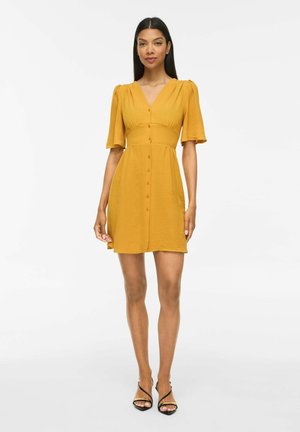 VILA SHORT DRESS VISKOV SHORT SLEEVED - Skjortekjole - golden spice