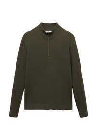 WITH ZIP NECK - Svetrík - olive