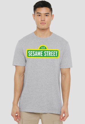 SESAME STREET LOGO - Print T-shirt - mottled light grey