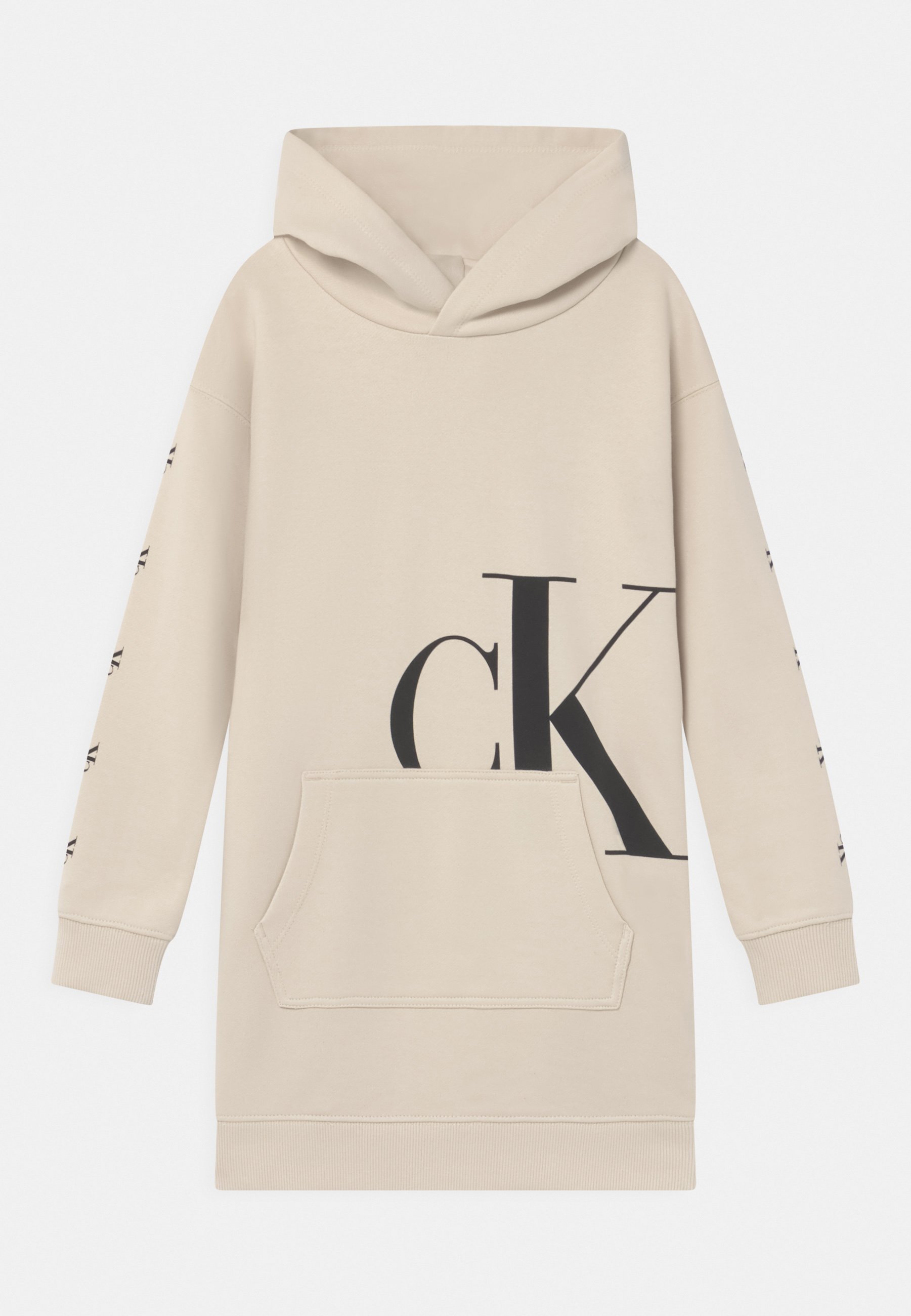 Calvin Klein Jeans MONOGRAM HOODIE DRESS - Freizeitkleid - muslin/beige