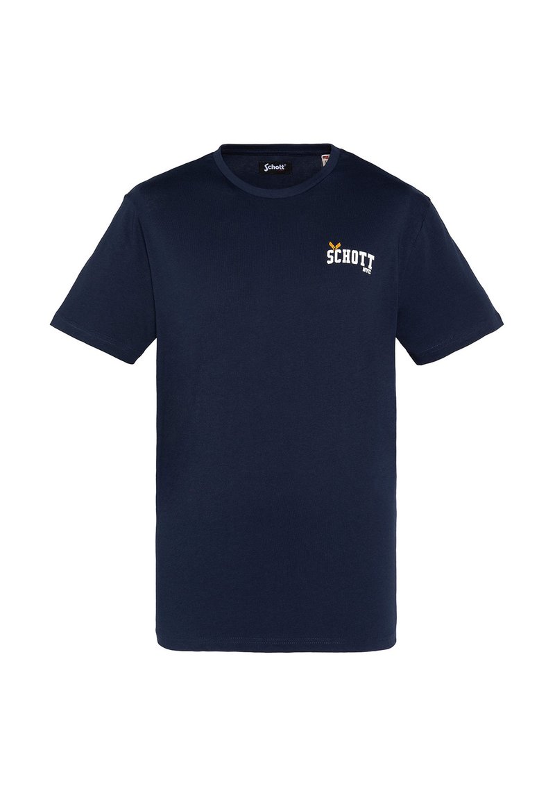 Schott T-shirt print donkerblauw