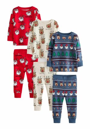 3 PACK - REGULAR FIT SET - Pidžaamakomplekt - red navy ecru christmas character