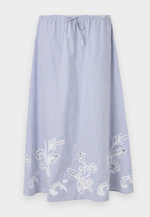 Tommy Hilfiger BRODERIE ANGLAISE LONG SKIRT - A-Linien-Rock - classic ithaca/blue