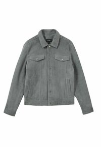 Reiss REGULAR FIT-EDEN TRUCKER - Lederjacke - grey