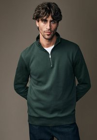 Next ZIP NECK FIT TEXTURED ZIP - Sweatshirt - green