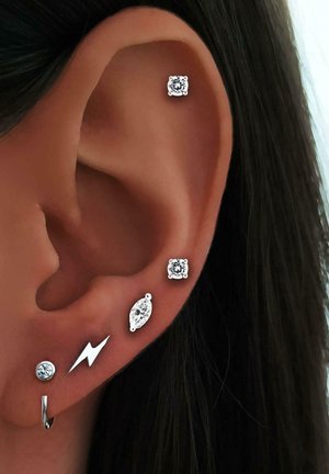 SINGULARU - Orecchini Polar Moon Spark. Argento Sterling 925 con Finitura in Rodio. Chiusura Congo. Gioielli per Donna