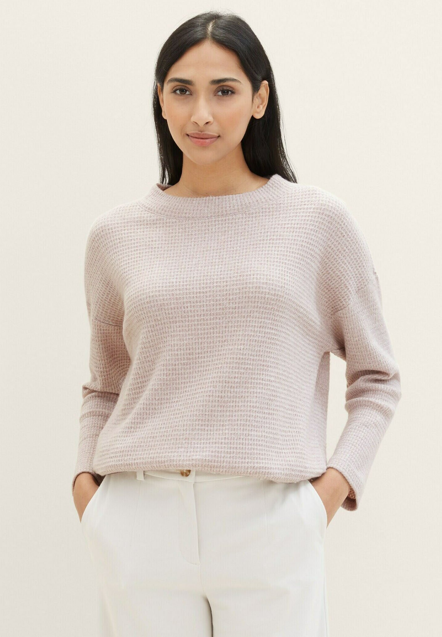 TOM TAILOR Damen-Pullover Aus Federgarn – Weich, Flauschig, Regular Fit, Nachhaltige Baumwolle