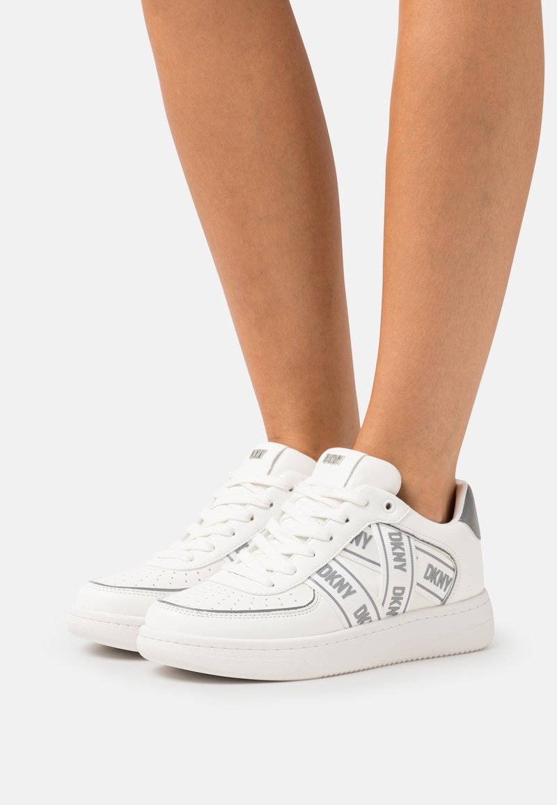 DKNY OLICIA LACE UP Trainers pale white/silver/white Zalando.co.uk