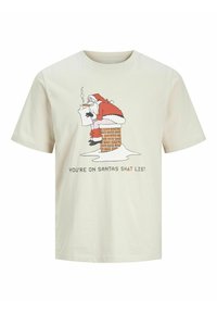 Jack & Jones X-MAS RUNDHALS  - T-shirts print - moonbeam