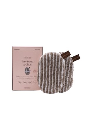 WASCHIES PEELING-PAD FACE SCRUB & CLEAN 2ER SET - Make-up Schwämme & Blenders - weiß braun