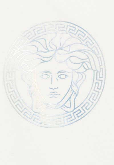 Versace MEDUSA GRECA LAMINA UNISEX - Potiskana majica - bianco/argento