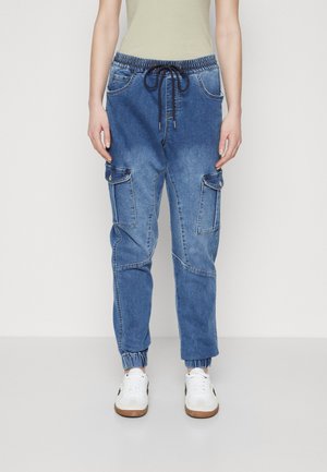 ONLKELDA CARGO CUT  - Jeans baggy - medium blue denim