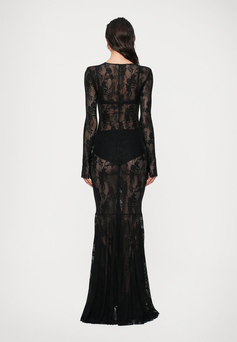 chinese dress ladies 1980s Norma Kamali Velvet & Lace Dress – Shrimpton Couture main image 0
