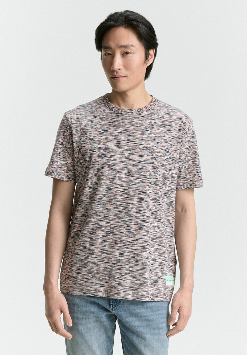 TOM TAILOR IN MELANGE-OPTIK - T-shirt basic - white multicolor spacedye