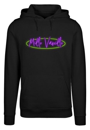 UNISEX MILLI VANILLI TEXT - Mikina s kapucňou - black