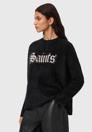 CREW - Stickad tröja - black chalk white